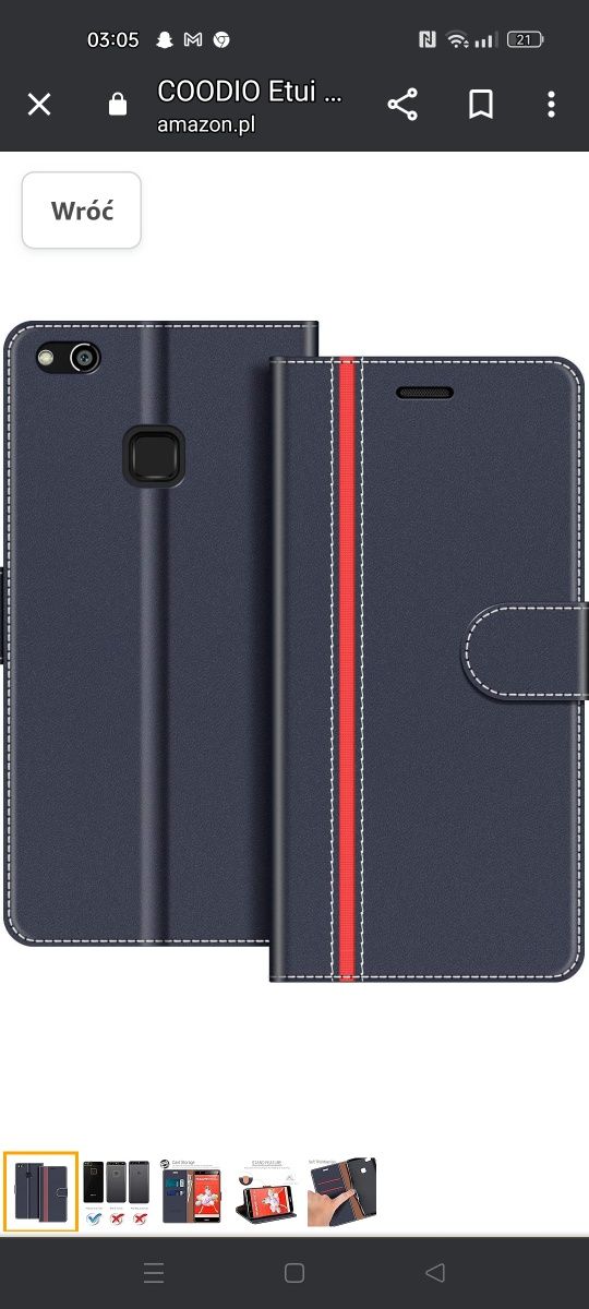 Etui z klapką do Huawei P10 Lite, Futerał na Portfel Magnetyczny