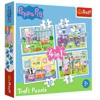 Puzzle Trefl 34359 Świnka Peppa puzzle Wspomnienie z wakacji 4 w 1 3+