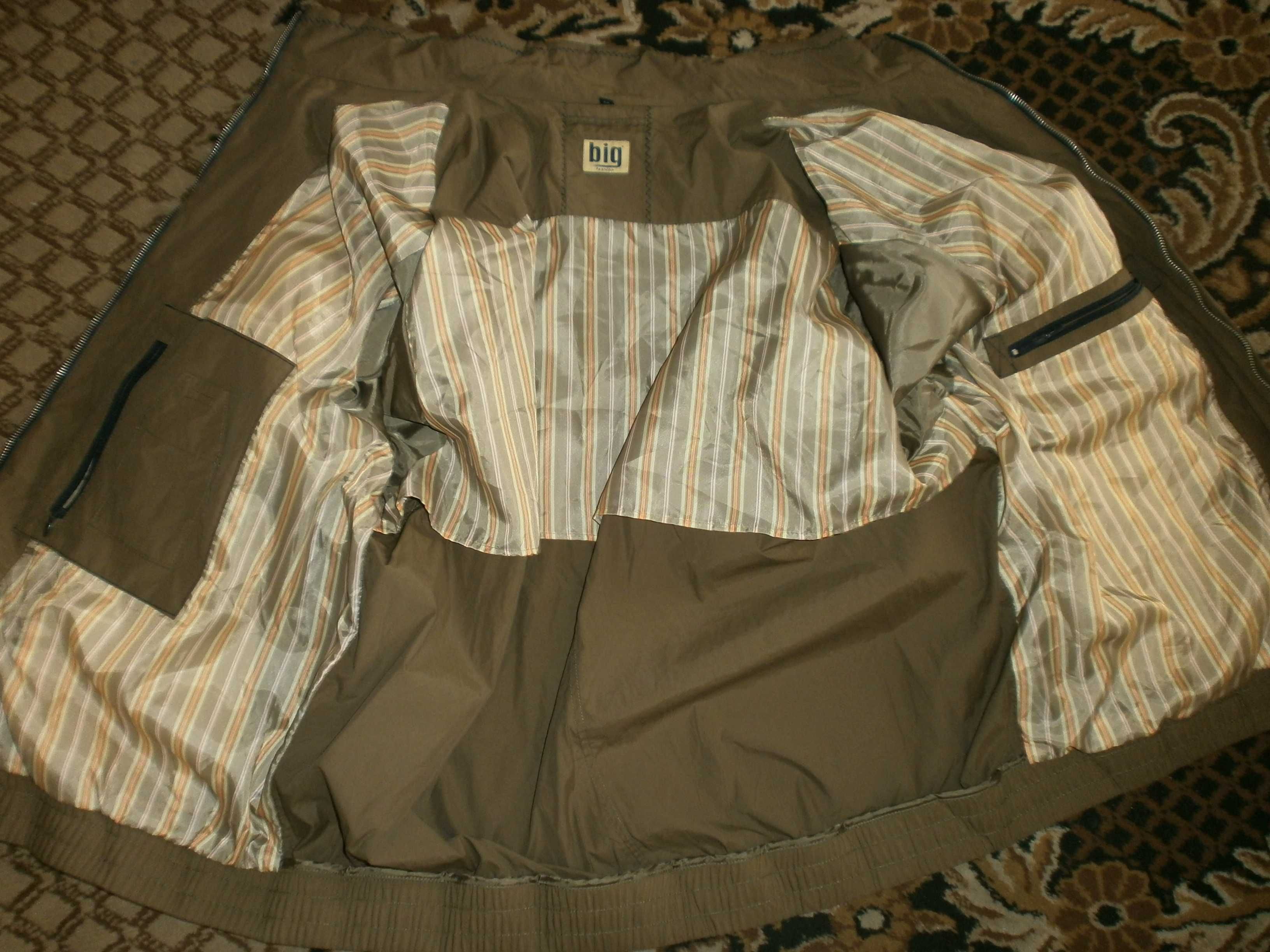 Большой размер. Куртка ветровка N-Exp, олива, р. 5XL, наш 68.ПОГ-79 см