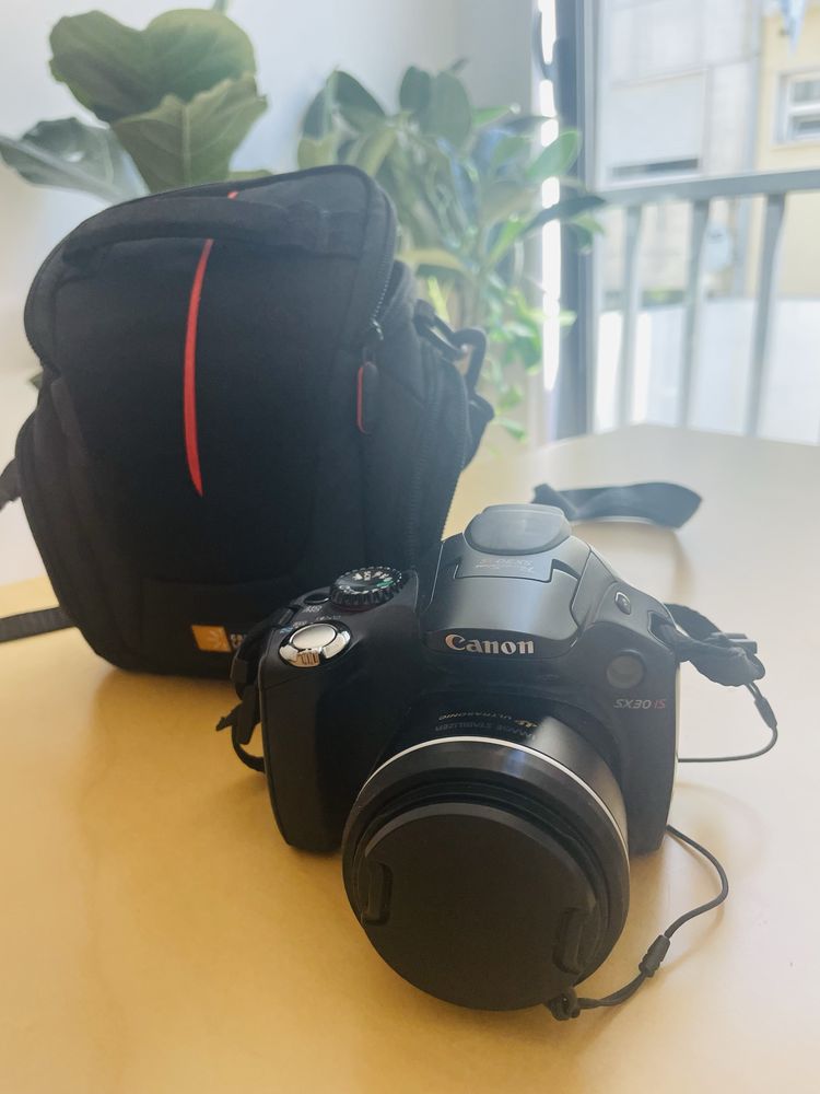 Canon PowerShot SX30 IS with a camera bag