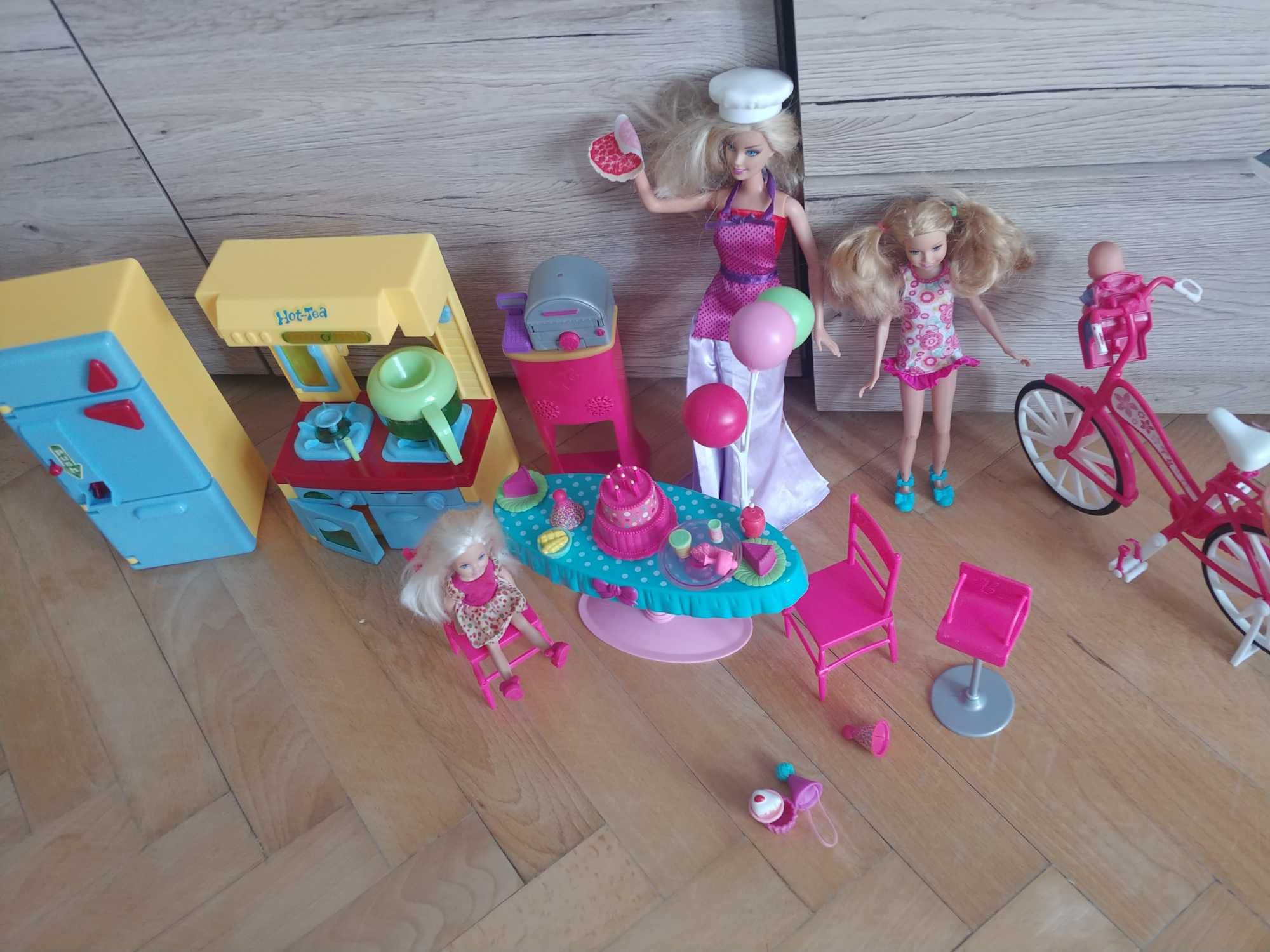 Barbie party dziecko dzieci urodziny pizza kuchnia rower