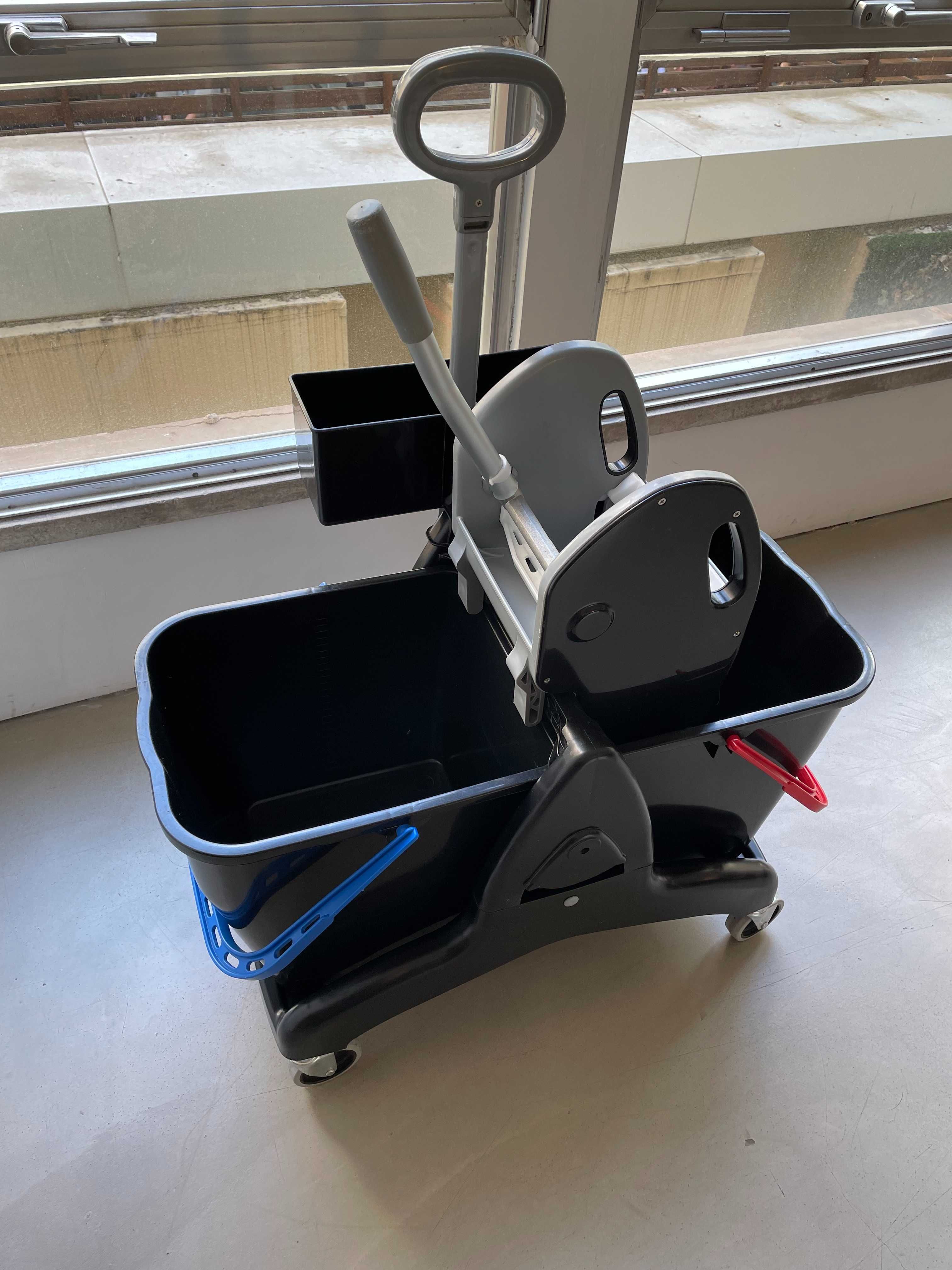 Carro de lavagem 2 x 25 L com espremedor – Pega lateral, COMO NOVO!