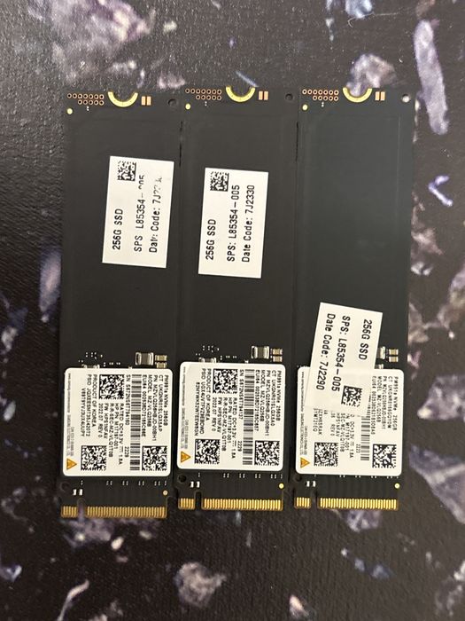 3 nowe po demontaoze dyski NVME MICRON 256 GB