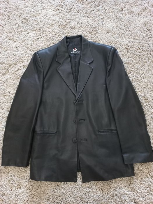 Кожаный мужской пиджак
