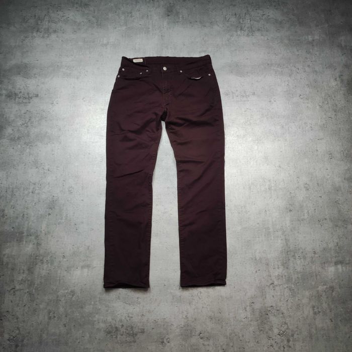 MĘSKIE Spodnie PREMIUM Eleganckie Chino Jeans Levis Materiał Bordowe