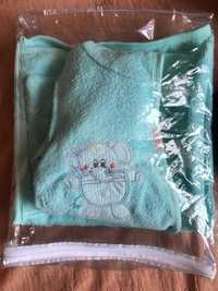 набор после купания новорожденного  - халат полотенце мочалка новые