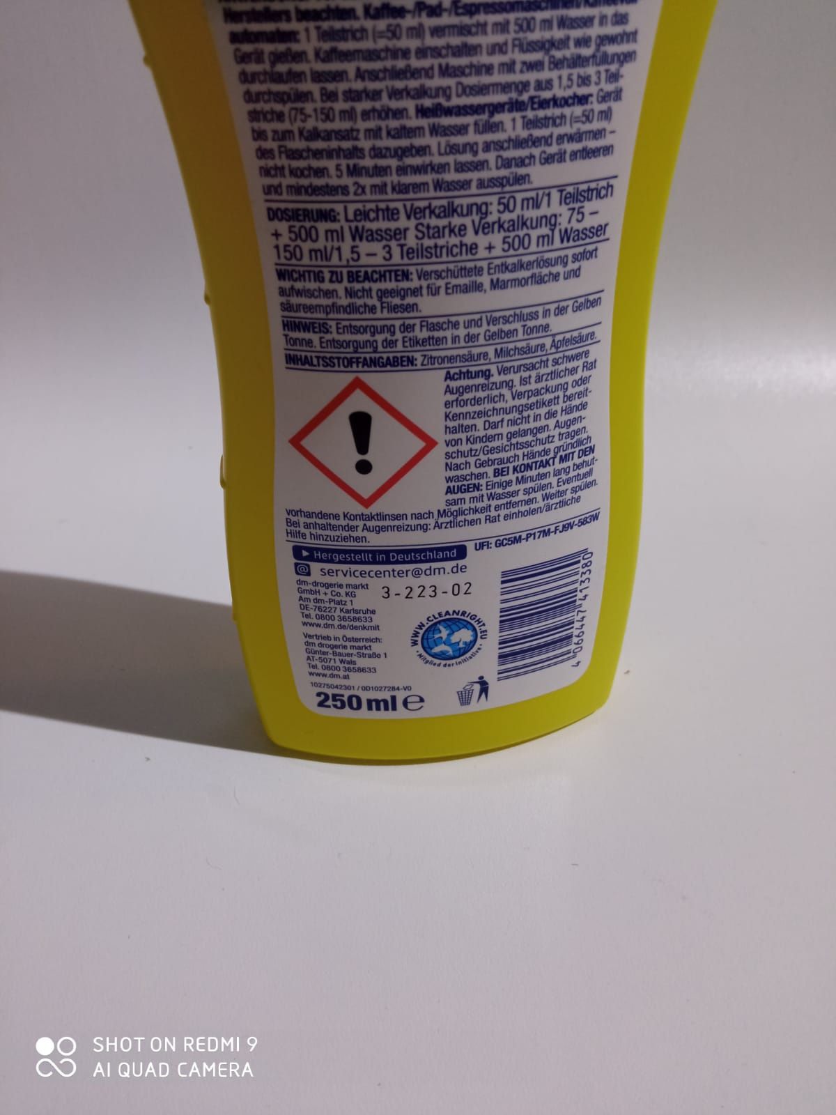 Odkamieniacz do czajnika, do ekspresu BIO 250 ml