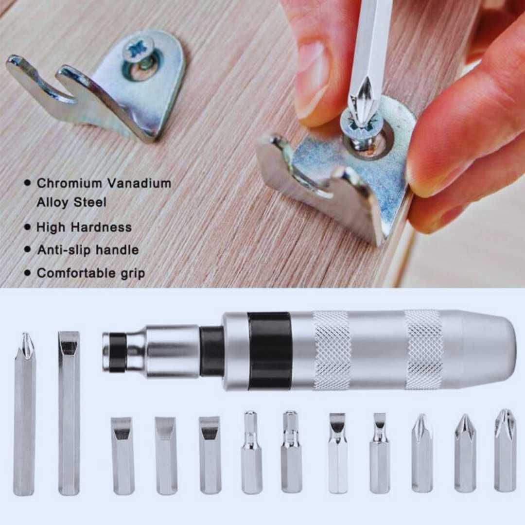 Викрутка ударно-поворотна Impact Screwdriver Set 12 біт