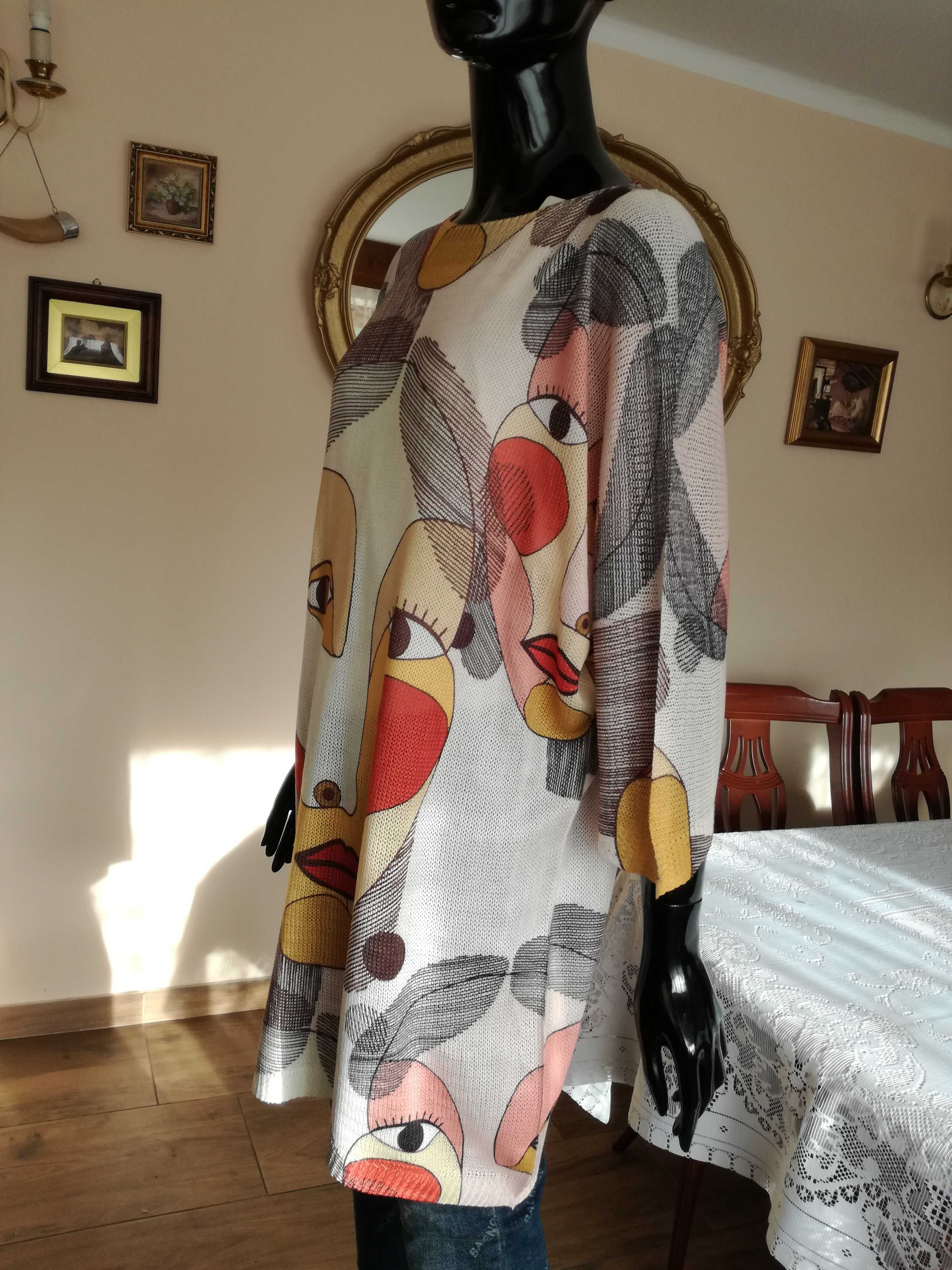 Italy_sweterkowa sukienka / tunika - picasso - żółta_36/44