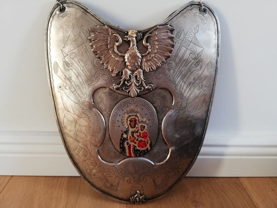 Piękny ryngraf z Matką Boską Częstochowski i orłem Polski