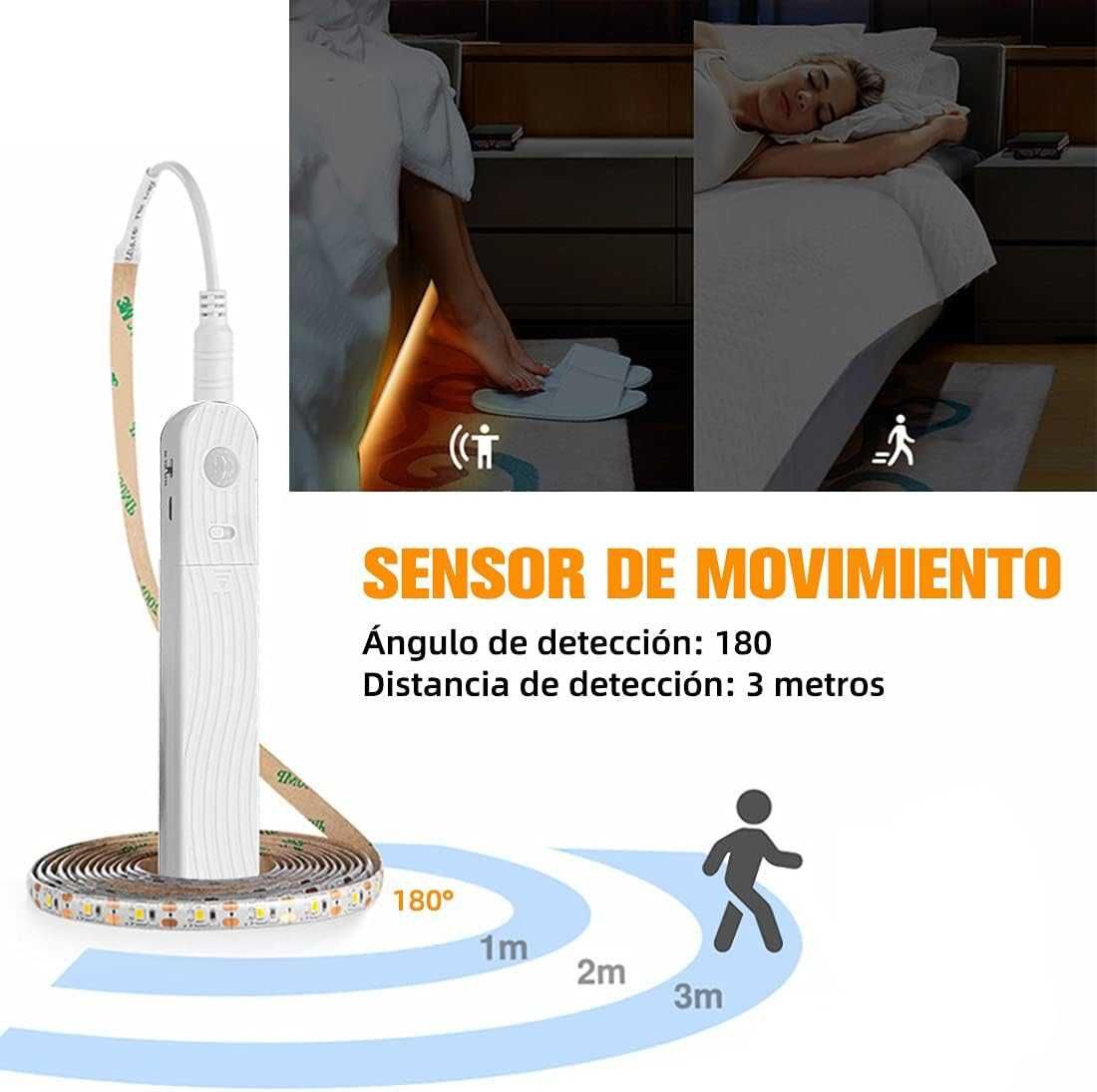 Fita de Luz LED interior 2 metros com sensor de movimento