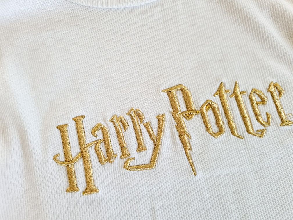 Reserved Harry Potter prążkowana bluzka biała  158