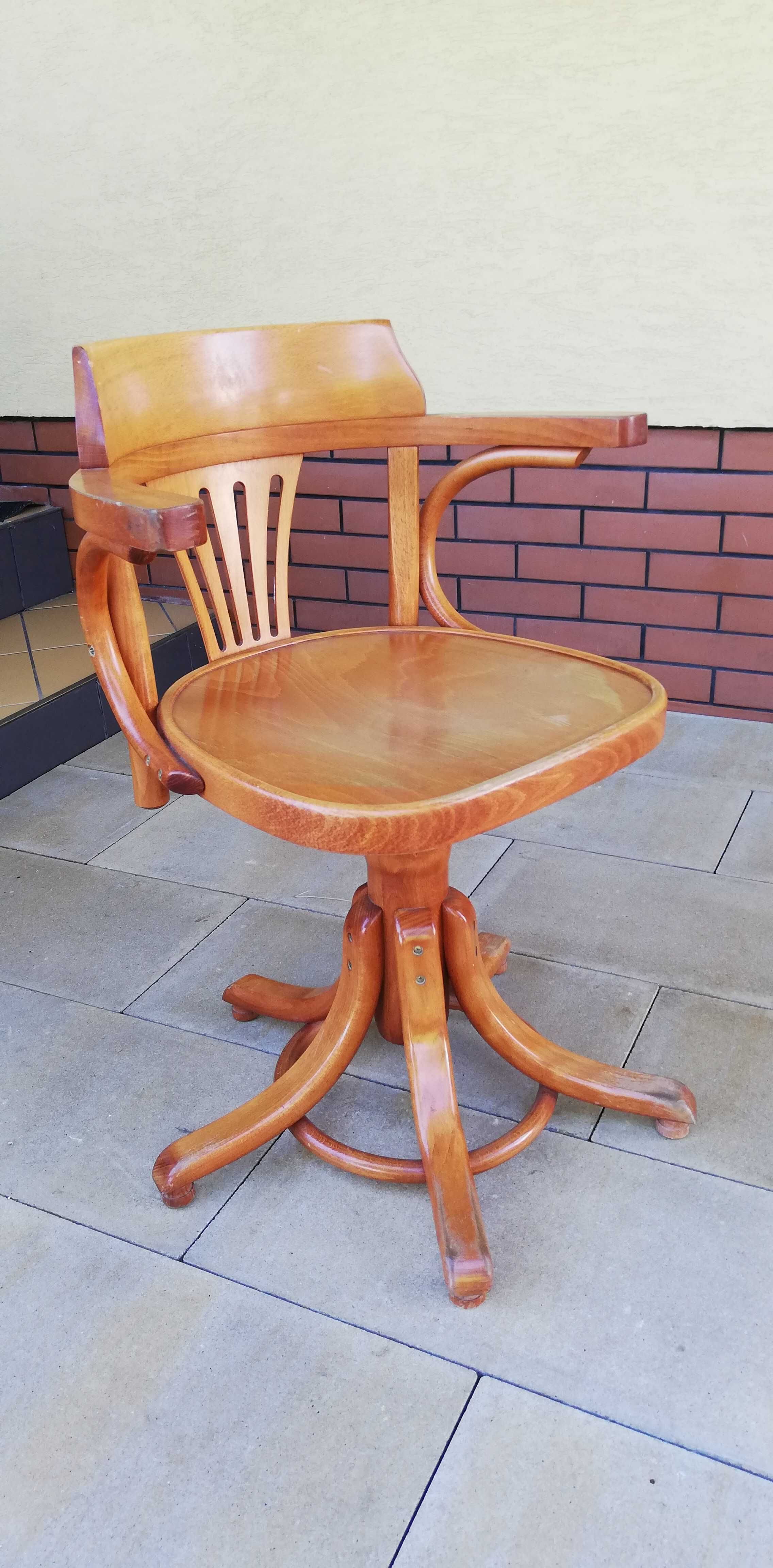 fotel biurowy do biurka krzesło obracane podnoszone drewniane