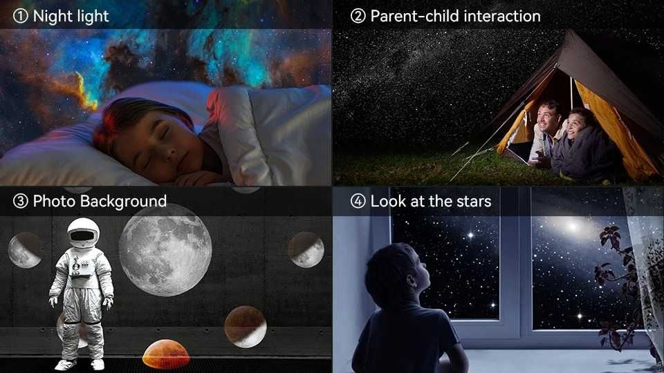 Projetor Starry Sky Night Light, para crianças