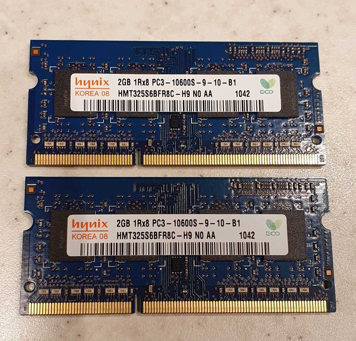 Pamięć RAM DDR3 4GB 1333 MHz Hynix - 2x 2GB ( Do Laptopa )