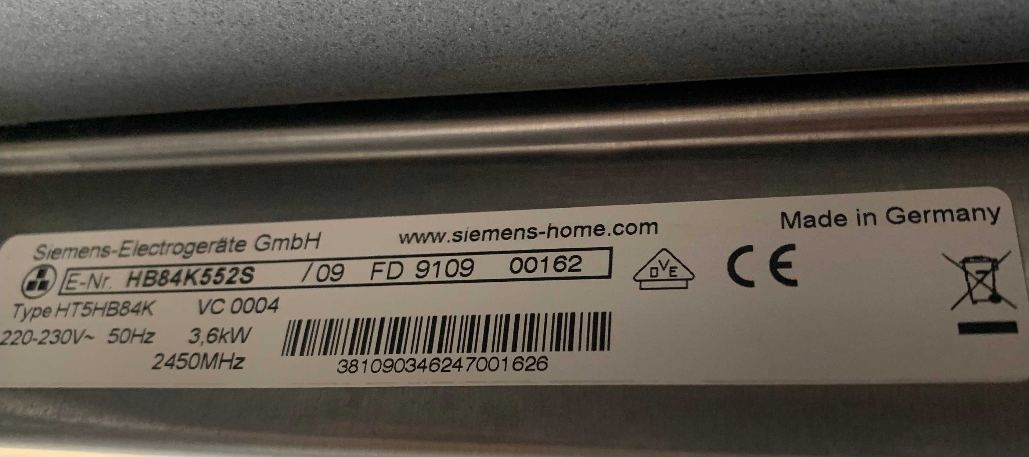 Духовка з мікрохвильовкою 2в1 Siemens 45х60 Made In Germany
