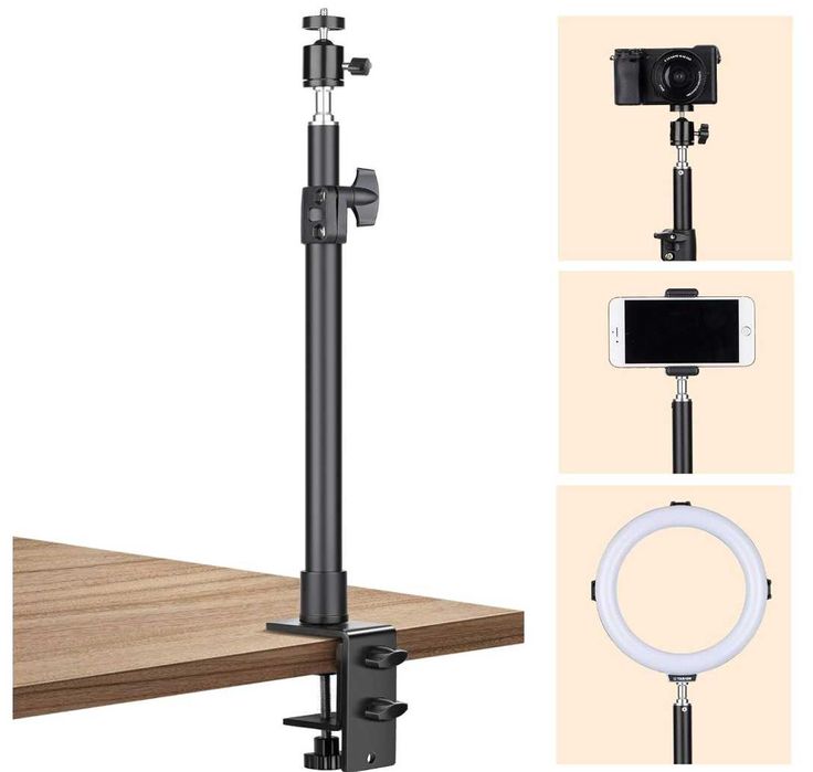 Suporte de Mesa, Camera, Luz, Telemovel