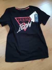 Nowy T-shirt Guess Icon xs czarny