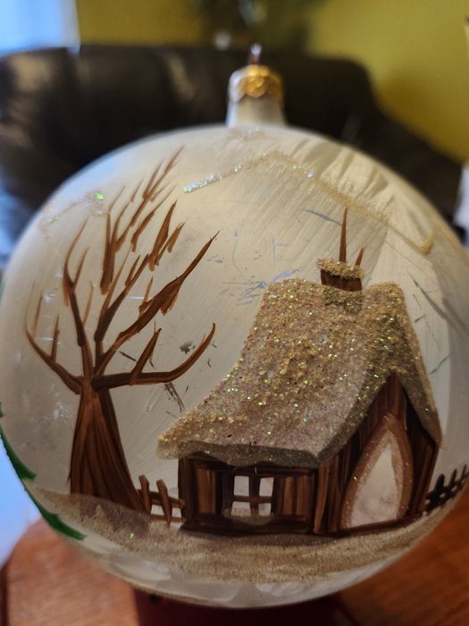 Bombka szklana ręcznie malowane 15 cm