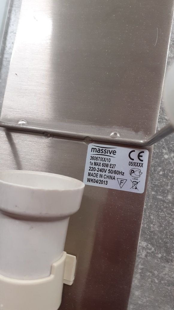 Kinkiet lampa massive prostokąt biała
