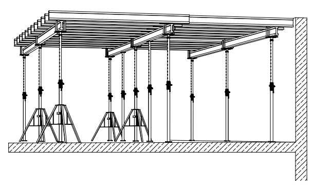 Szalunek stropowy dźwigary podpory płyty stropowe szalunki projekt
