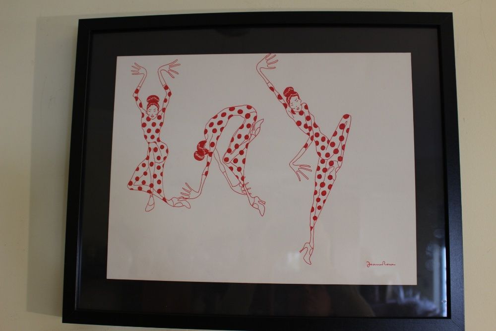 Pintura Joana Rosa Original Caneta s Papel "Flamengo" 53 x 43 cm