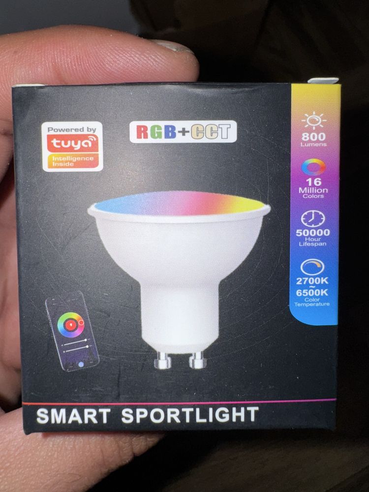 2 Żarówki Halogenowe LED GU10 RGB CCT + Biały WiFi TUYA SMART 5W