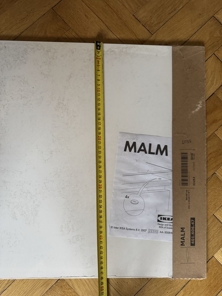 IKEA MALM Szklany blat przezroczysty