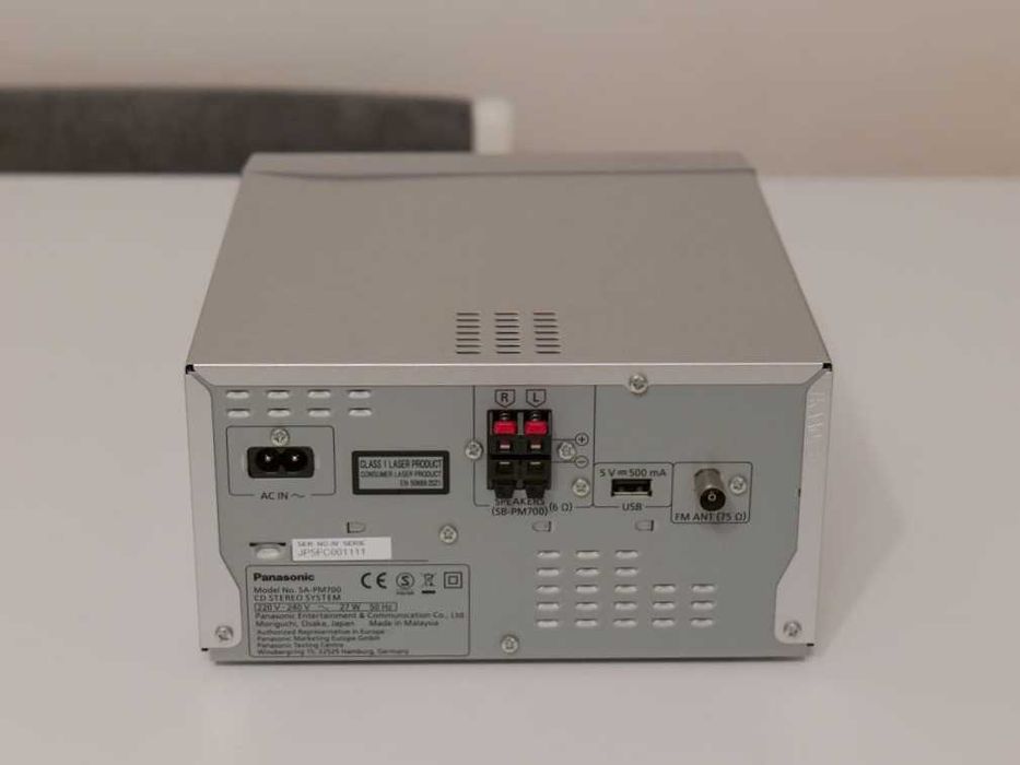 Panasonic SC-PM700EG-S Wieża stereo CD Bluetooth USB 80W