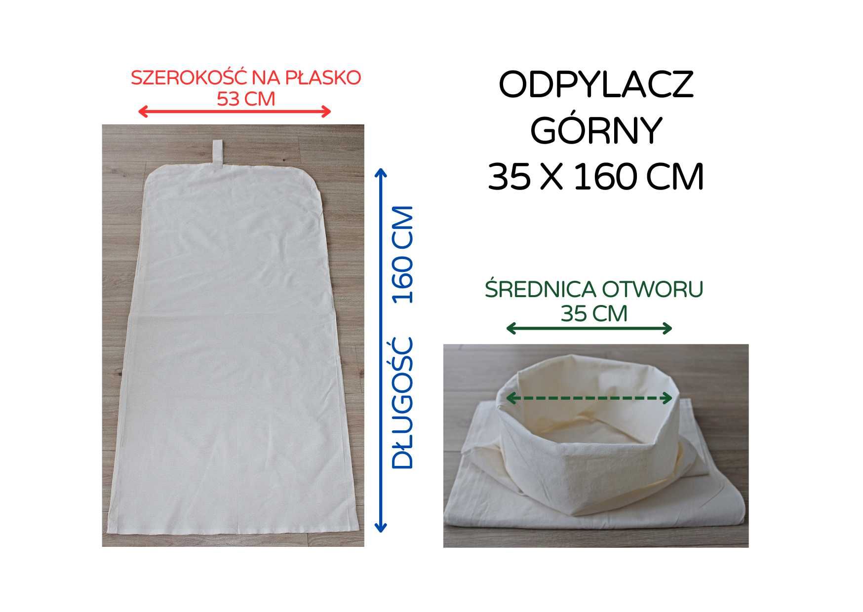 Worek górny 35x160 cm Filtry Odpylacze Worki odpylające do mieszalnika