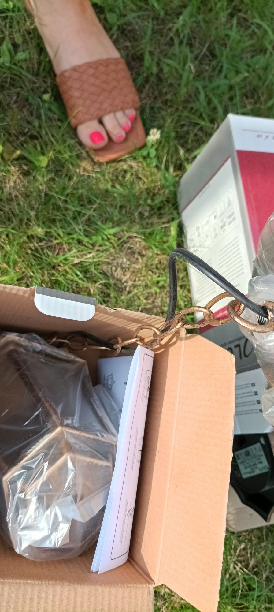 Nowe Kinkiety zewnętrzne Polux 2 szt.postarzane złoto