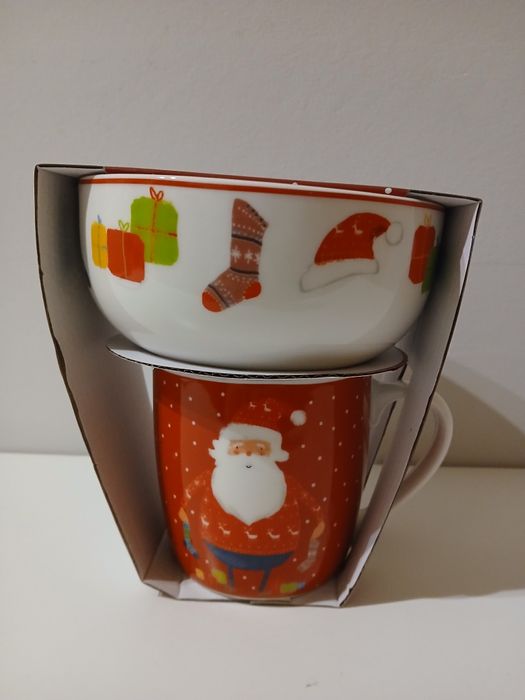 Conjunto de taça e caneca de Natal