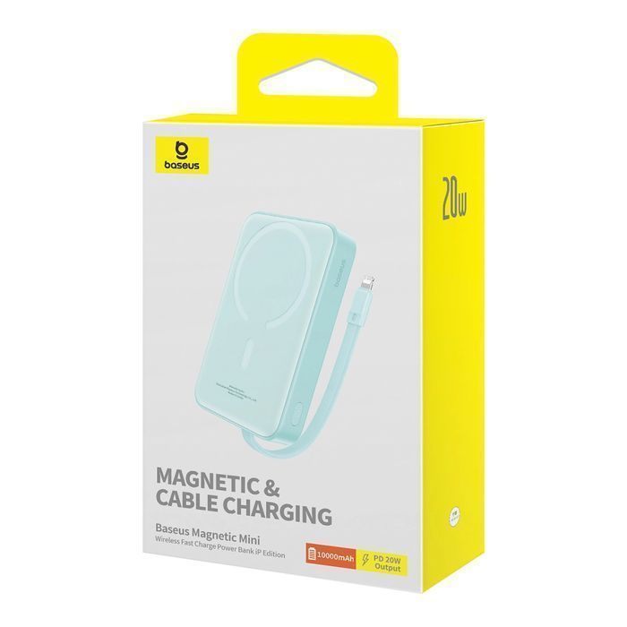 Powerbank Baseus MagSafe 10000mAh 20W z kablem Lightning + kabel USB-C