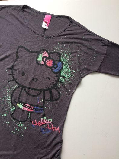 H&M Hello Kitty długa bluzka na długi rękaw szara r. 146 152 cm różowa