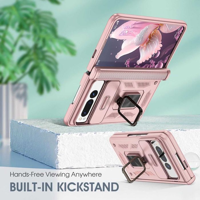 MATEPROX etui pancerne do Google Pixel Fold 5G 360 holder różowe złoto