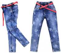 spodnie jeans na gumce 5102 *gwiazdki 16Y mięciutkie