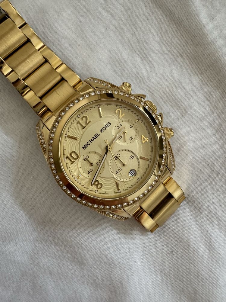 złoty zegarek michael kors model blair chronograficzny mk5166 cyrkonie