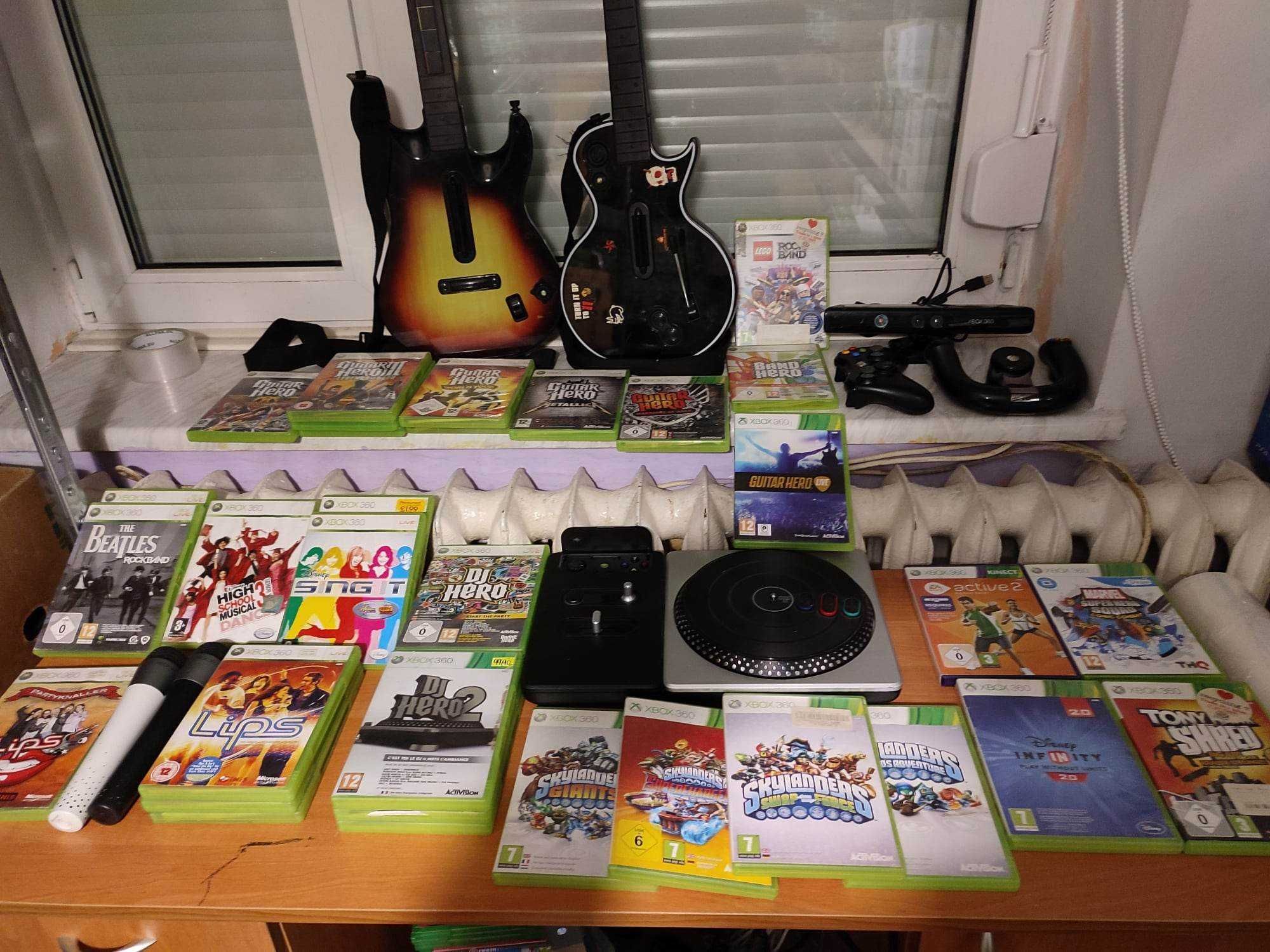 Akcesoria do xbox 360, dysk pad kinect buzz mikrofony zasilacz konsola