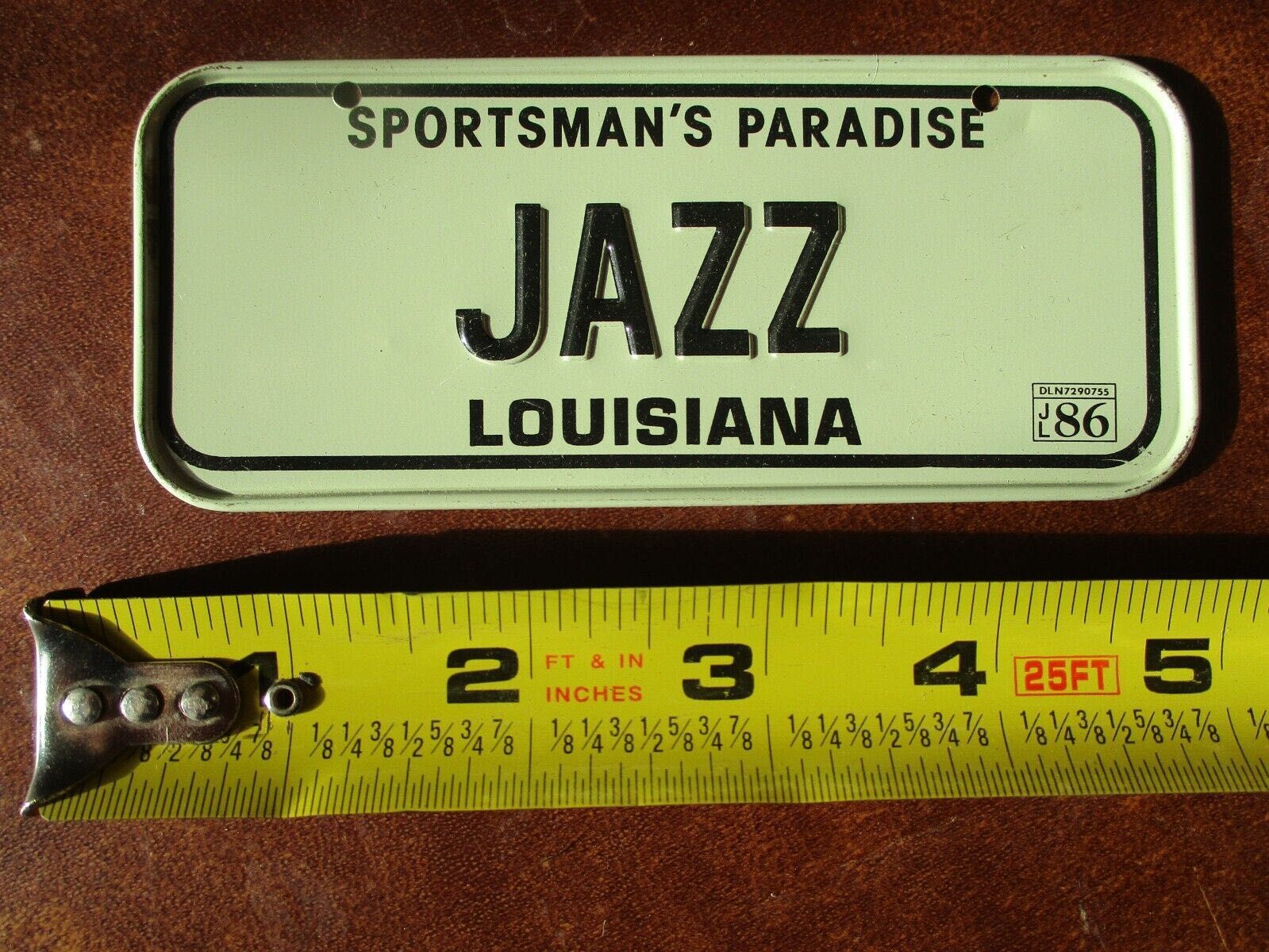 Amerykańska rowerowa tablica rejestracyjna. Jazz, Louisiana