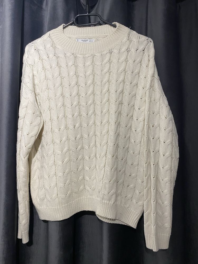 Sweter kremowy Mango 36