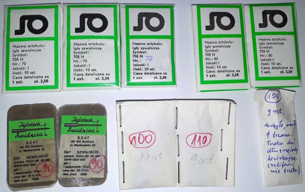 Igły maszynowe NOWE - zestaw 91 szt.