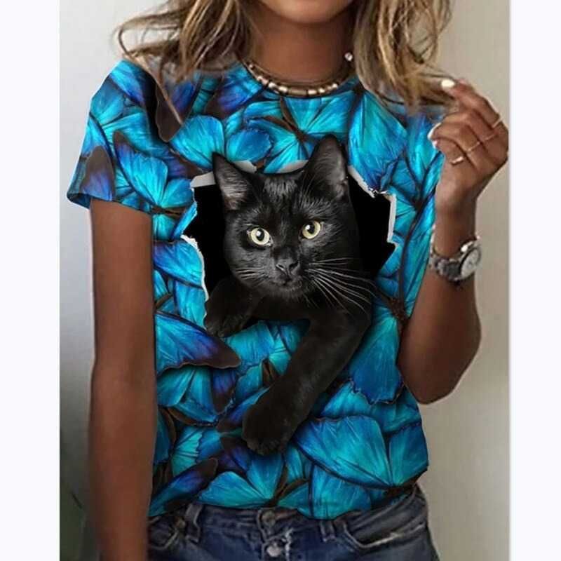 Koszulka, T-shirt 3D kot