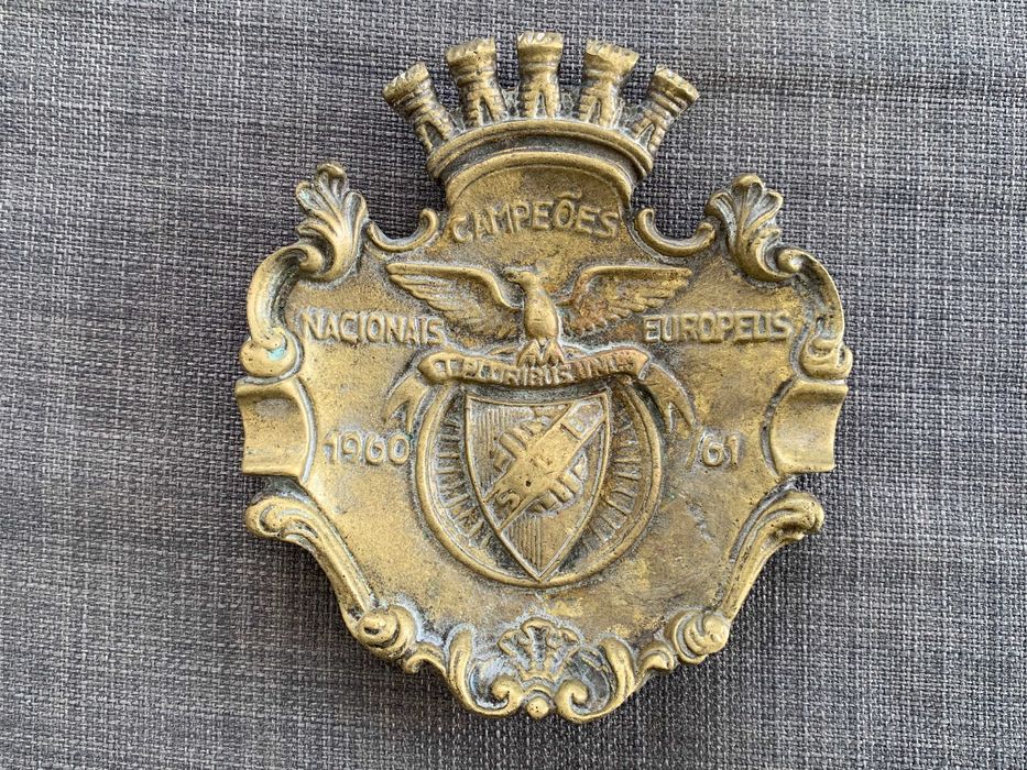 Cinzeiro vintage antigo Benfica Campeão Europeu 1960, 1961