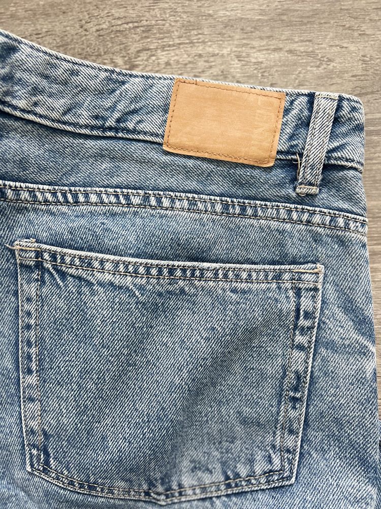 spodnie jeansowe szerokie BERSHKA