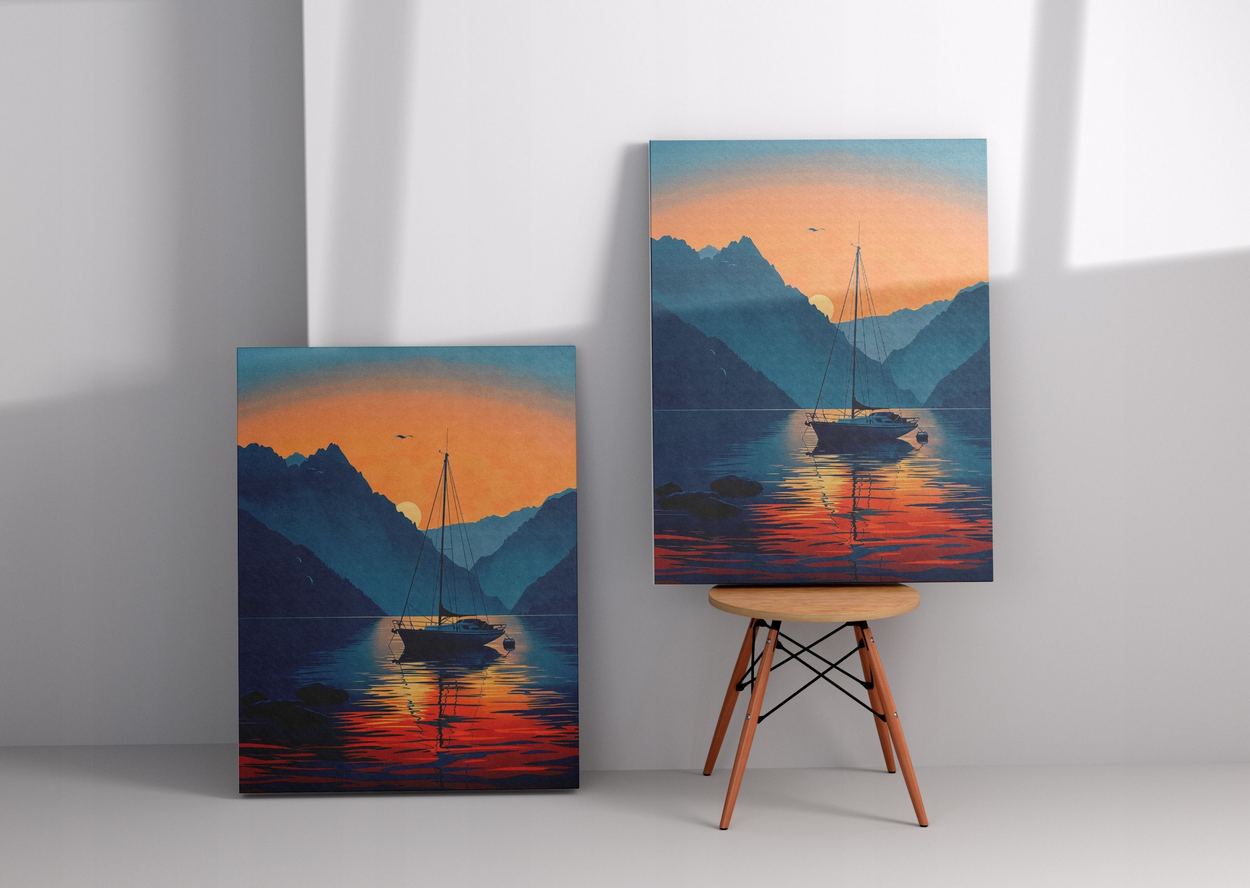 Obraz na płótnie "Zachód Słońca na Morzu" 60x80 cm do salonu