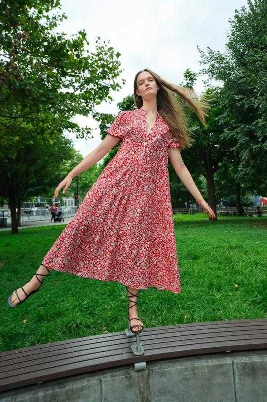 Новое платье миди zara из вискозы