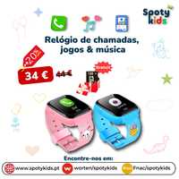 Relógio Smartwatch Criança SPOTYKIDS Chamadas, Jogos e Músicas