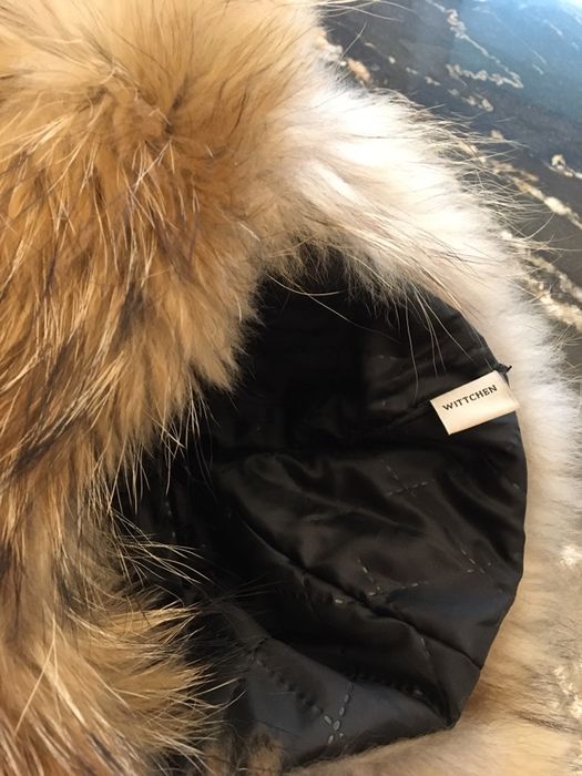 WITTCHEN piękna czapka z futra szopa i skóry owczej