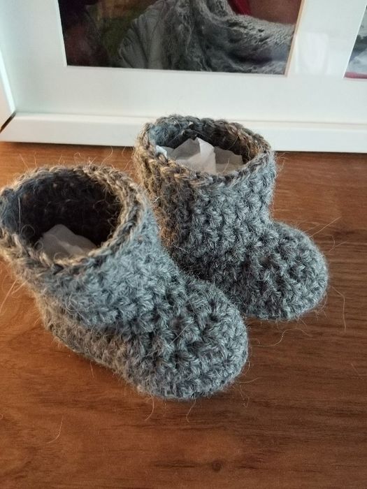 Buciki niemowlęce, do 6 miesiąca, handmade, wełniane