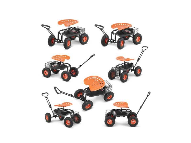 Wózek ogrodowy siedzisko ogrodowe jezdne taboret klęcznik HIGHER